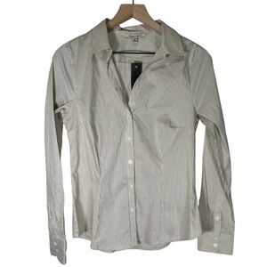 NWT Quintessential Pinstripe Button Down Long Sleeve Shirt Women’s Size Medium